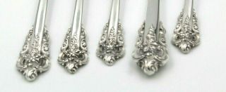 5 PIECE WALLACE GRANDE BAROQUE FLATWARE PLACE SETTING STERLING SILVER 6318 3