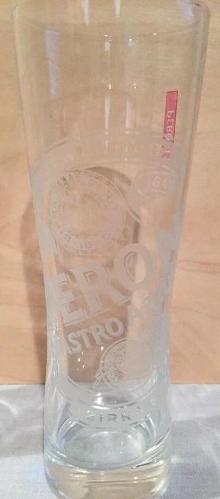 PERONI Beer Glasses Set Of 2 (1) -.  3l & (1) -.  2l.  Two Sizes Of Etched Glassware 3