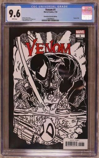 Venom 1 Cgc 9.  6 Todd Mcfarlane Remastered B&w Variant Limited 1 For 1,  000.