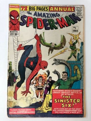 Spider - Man Annual 1 (1964) 1st Appearance Sinister Six - Marvel Comics