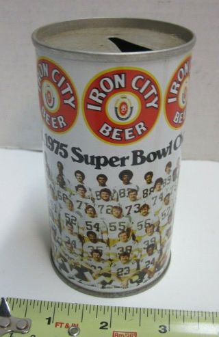 1975 Iron City Beer Bowl Champs Pittsburgh Steelers Pull Tab Can Pa 75