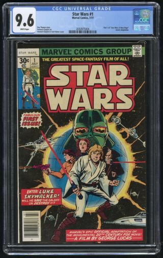 Star Wars 1 Cgc 9.  6 Nm,  White Pages (marvel 7/77) 1st Issue Part 1 " A Hope "