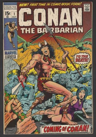 Conan 1 Nm 9.  4 White Pages.  1st App.  Signed By Roy Thomas