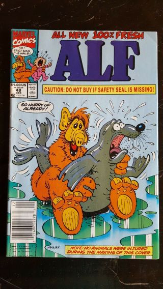 Alf 48 Marvel Comics 1991 Rare Risque “seal Love” Recalled Cover Variant
