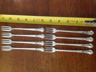 8 Gorham Chantilly Sterling Silver Cocktail Forks 5.  5 " No Monograms