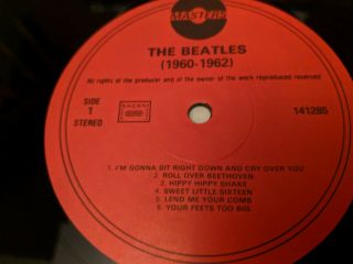 Beatles 1960 - 1962 Ultra Rare Holland Import NM Masters LP Cat MA141285 4