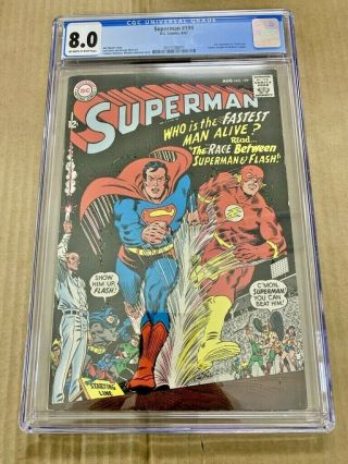 Superman 199 (d.  C.  8/1967) Cgc 8.  0 12¢ Key 1st Superman Vs Flash Grail Alert