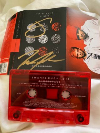 Blood Red Clear Cassette Tape Twenty One Pilots Signed By Tyler And Josh