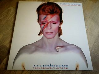 David Bowie Lp Aladdin Sane Uk Rca 1st Press 3t 3t & Lyric Inner,