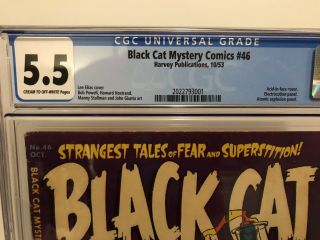 BLACK CAT MYSTERY COMICS 46 CGC 5.  5 PRE CODE HORROR ACID ELECTROCUTION COMIC 2