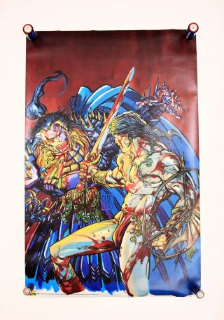 Vintage Marvel Posters 212 Conan Vs Rune 1995 Barry Windor Smith 22x34 "