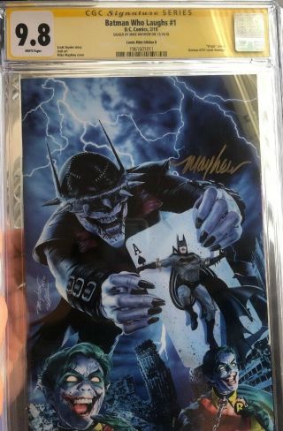 Batman Who Laughs 1 Cgc 9.  8 Signed By Mayhew