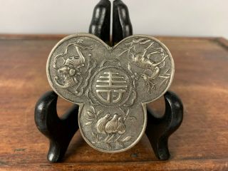 19th/20th C.  Chinese Sterling Silver Covered Box