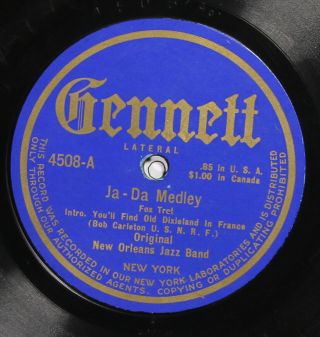 Orleans Jazz Band Gennett 4508 V Pre War Jazz 78