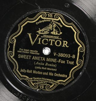 Jelly Roll Morton and his Orchestra VICTOR 38093 V,  PRE WAR JAZZ 78 2
