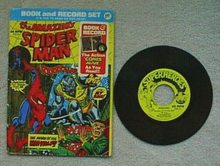 Spider - Man Mark Of The Man - Wolf - Book And Record Set,  Power Records 1974 Pr10