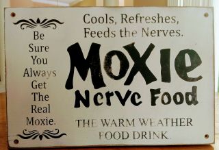Moxie Nerve Food Cools,  Refreshes,  Feeds The Nerves Wooden Sign