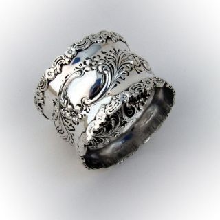 Ornate Napkin Ring Sterling Silver 1900