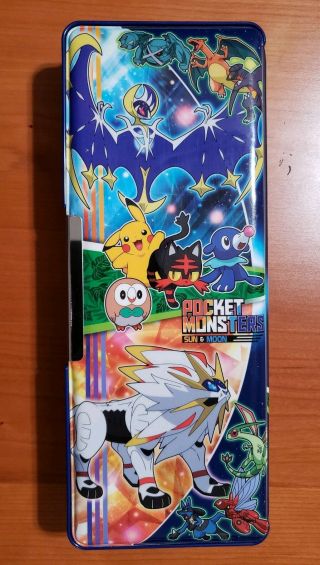 Pocket Monsters Sun & Moon Pokemon School Pencil Case Box Double Sided Nintendo