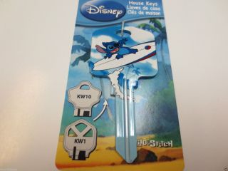 Stitch Sufing Key Kwikset Kw1 House Key Blank / Authentic Disney House Keys