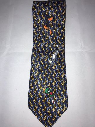 Looney Tunes Bugs Bunny Daffy Duck Marvin Martian Horse Bits Classic Neck Tie