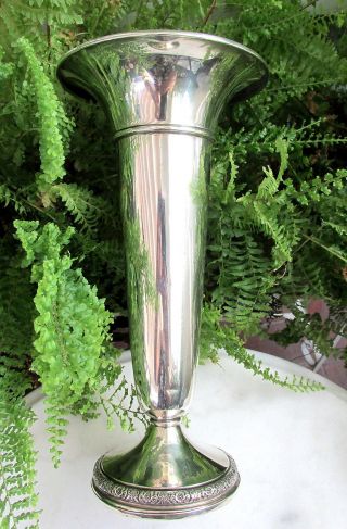 Vintage International Prelude Sterling Trumpet Vase 9 3/4 "