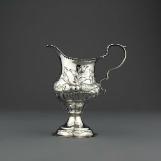Antique George Iii Ornate Solid Sterling Silver Cream Jug,  London 1778