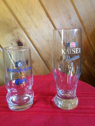 Kaiser And Paulaner Beer Glasses - 2 Glasses