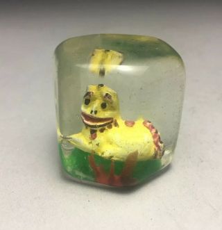 Antique Chinese Shishi Foo Dog Sulfide Glass Paperweight