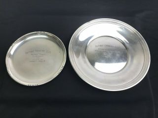 Set Of 2 Sterling Silver.  925 Plates,  Dupont Country Club Tennis Trophy 1951