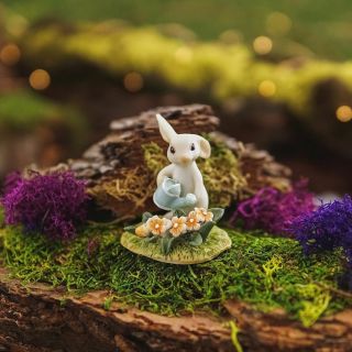 Miniature Fairy Garden Bunny Gardener Watering Flower Bed - Buy 3 Save $5