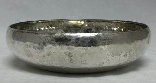 Arts And Crafts Hammered American Sterling Silver Bowl 7 1/2 " D 296 G Vg Cond