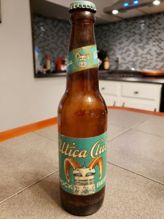 Utica Club Bock Beer Paper Label Bottle West End Brewing Co With Cap.