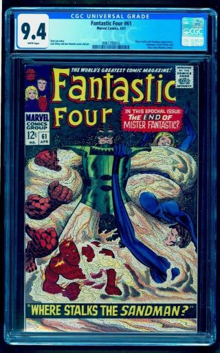 Fantastic Four 61 Cgc 9.  4 White Pages Silver Surfer See Our 48 49 50 72