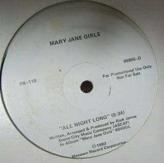 Mary Jane Girls - All Night Long 12 " Us Promo Ex