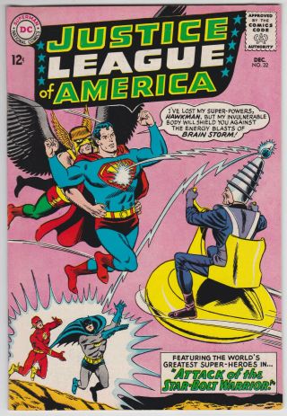 Justice League Of America 32 F 6.  0 Superman Batman Flash Hawkman