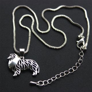 Sheltie Pendant Necklace Silver Animal Rescue Donation