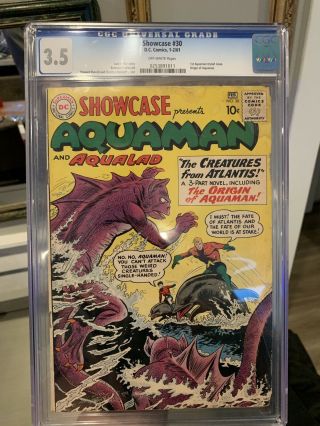 Showcase 30 Cgc 3.  5 Origin Aquaman 1961 Key Issue Creatures Atlantis Aqualad 1