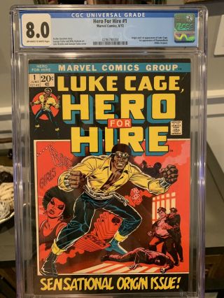 Hero For Hire 1 - Cgc 8.  0 Marvel Comics 1972 - 1st App & Origin Of Luke Cage