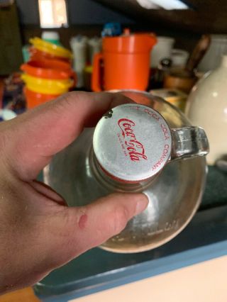1960s 1 Gallon Coca Cola Coke Syrup Glass Jug Bottle with Cap Teardrop Handle 5