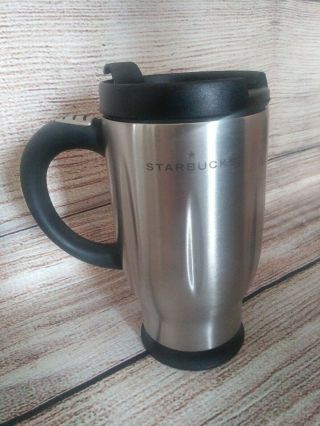 Starbucks 2003 Barista Stainless Steel Tumbler / Travel Mug W/ Handle 16 Oz