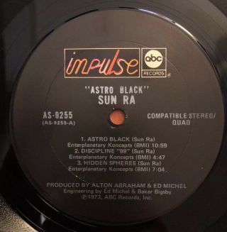 Sun Ra - Astro Black - 1973 Quad 1st Press AS - 9255 (NM) Ultrasonic 3