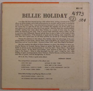 BILLIE HOLIDAY s/t 10 