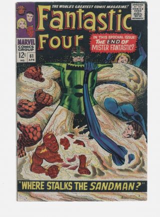 Fantastic Four 61 Vg,  4.  5 Stan Lee Jack Kirby Silver Age Marvel Comics