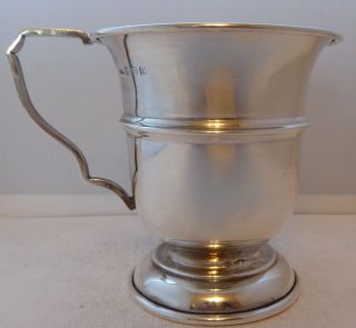 Birmingham 1934 Hallmarked Solid Silver Christening Mug Tankard