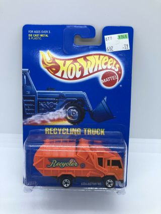 Vintage Hot Wheels Blackwall Blue Card 143 Recycling Truck 1991