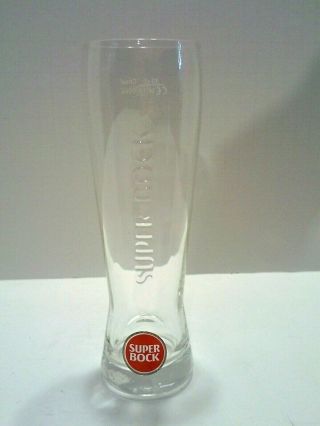 Vtg Bock Beer Glass By Crisal 30cl Letters On Relief From Portugal 7 3/4 "