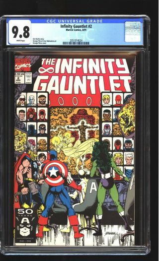 Infinity Gauntlet 2 Cgc 9.  8 Nm/mint Thanos Avengers X - Men Silver Surfer Marvel