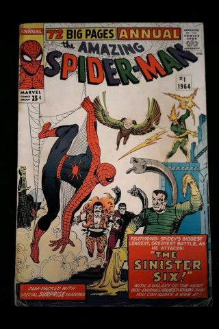 Spider - Man Annual 1 1964 1st Sinister Six Classic Lee/ditko