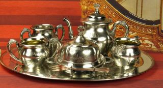 Antique Victorian Quadruple Plate Tea Set 1800 
